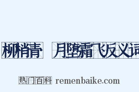 柳梢青·月堕霜飞反义词是什么意思的图片